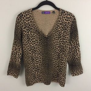Leopard Print Cashmere Sweater Saks Fifth Avenue